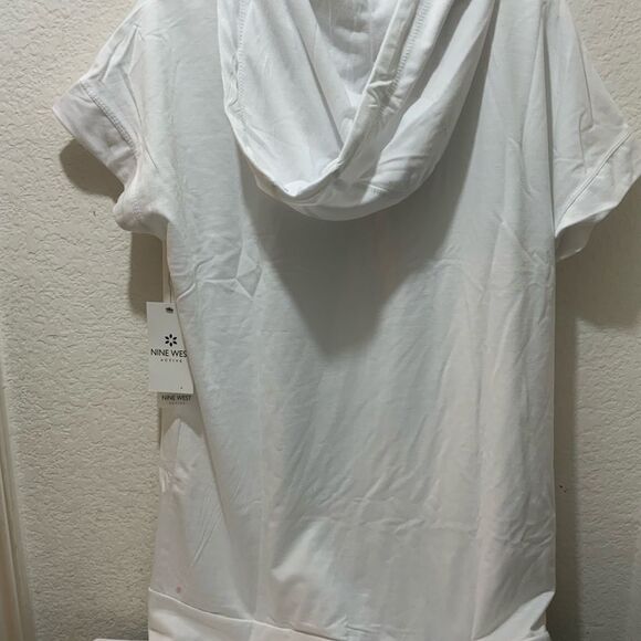 Nine West Active Hoodie Top  white zipper  size M NWT - Picture 6 of 11
